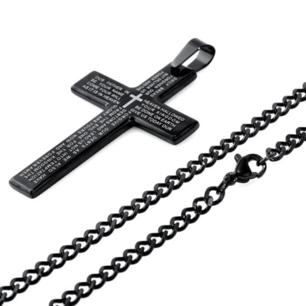 Stainless Steel Men’s cross necklace